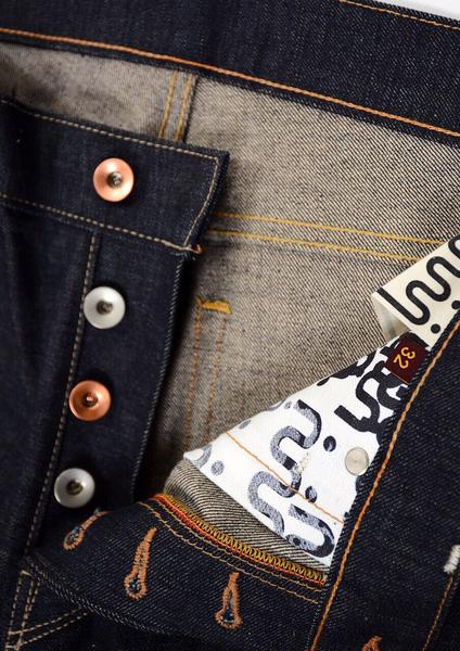 button fly and pocket lining for shaabi denim jeans