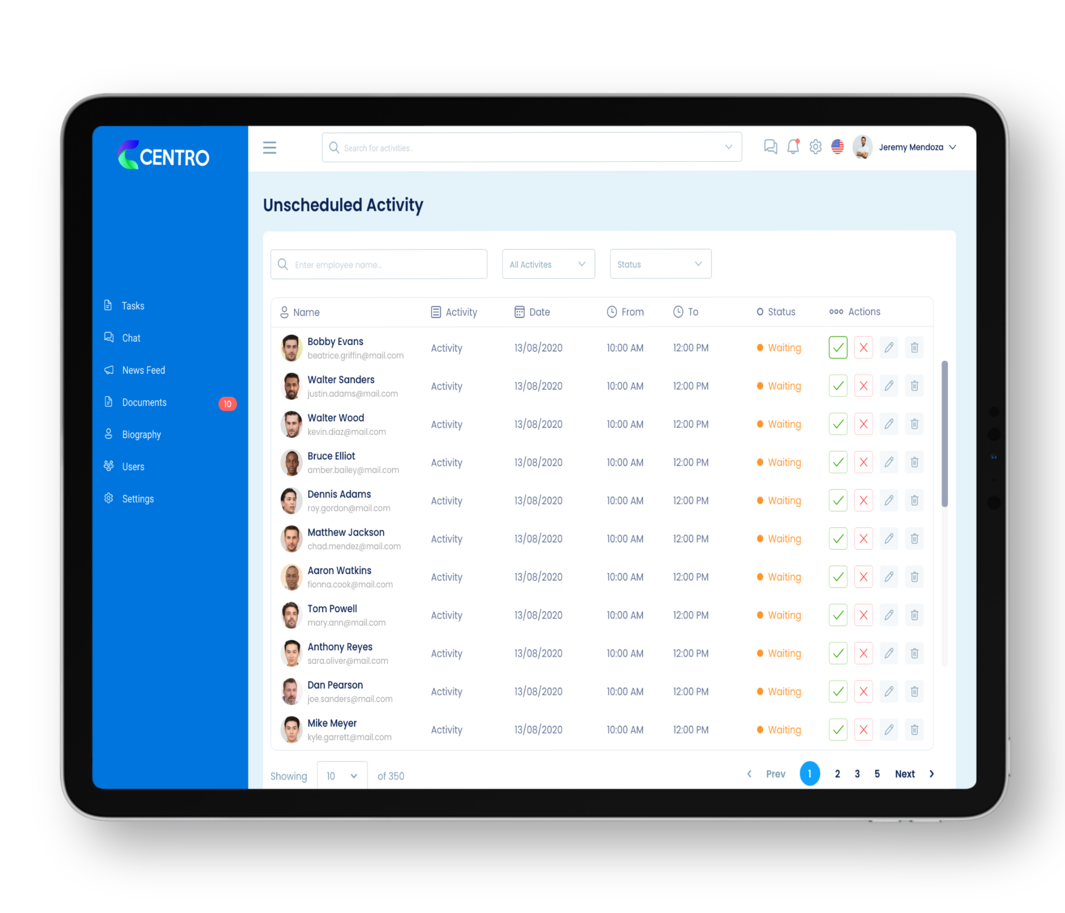 CENTRO app screens by LimeTech