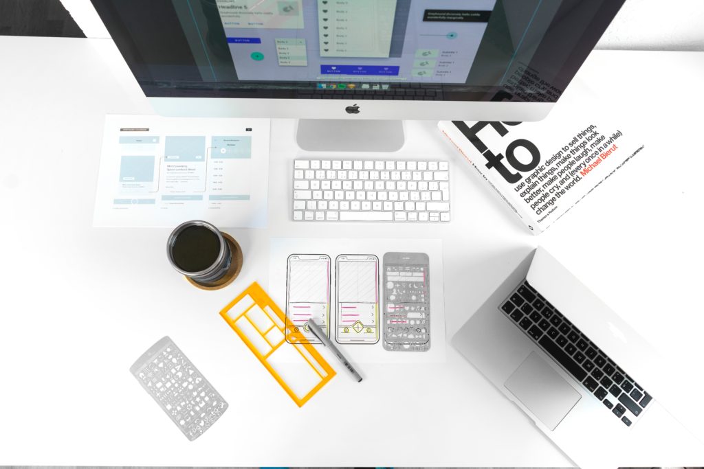 UI UX materials on a desk