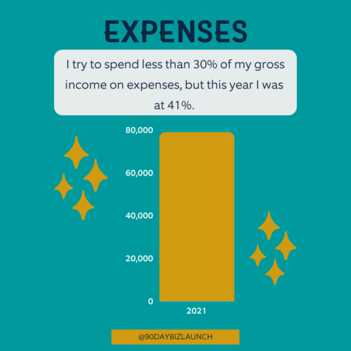 Income and expenses infographic designs for 90 Day Business Launch by Addie Kugler-Lunt, used with permission